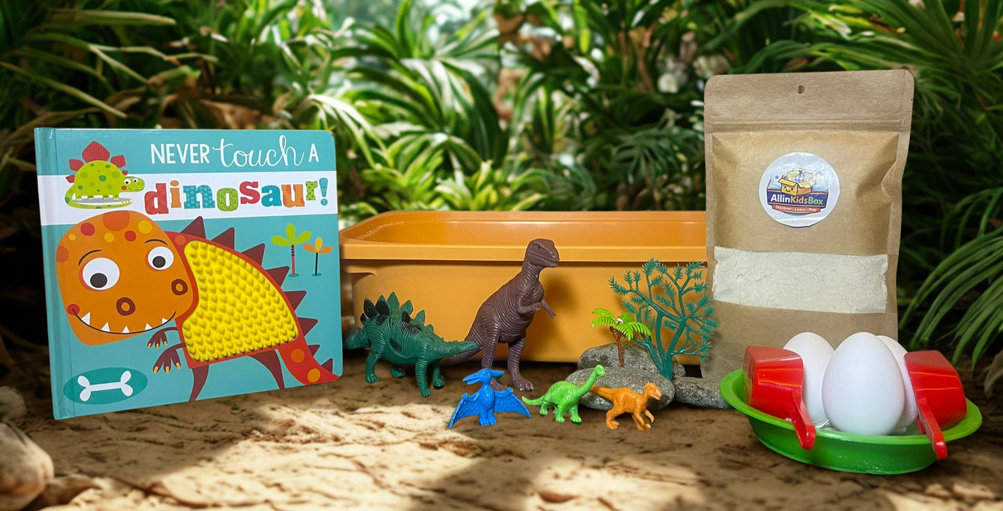 Dinozor Temalı Duyusal Oyun Seti + Dinozor Kitap