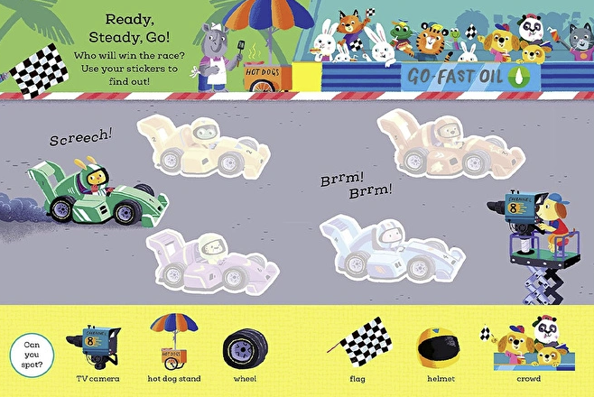 NC - Bizzy Bear: Sticker Book: Go